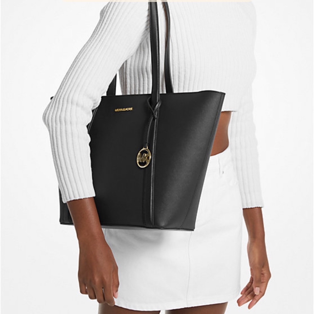 MICHAEL KORS 
Pratt Large Tote Shoulder Bag
COLOR BLACK
NWT - Picture 3 of 16